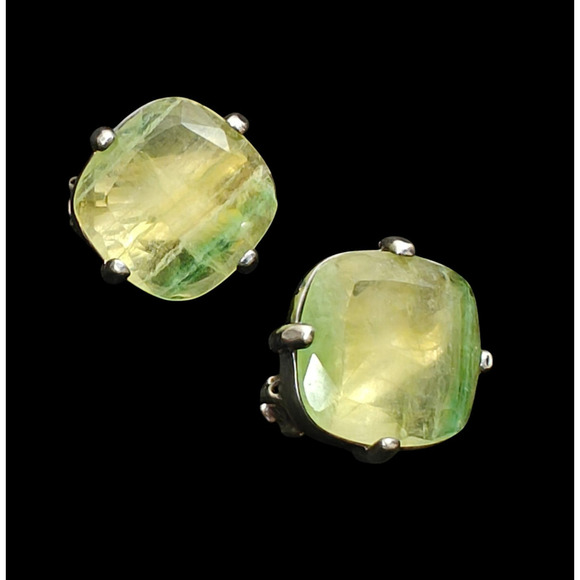 Vintage Freida Rothman Clip On Earrings Signed FR Glass Silver ? - Picture 8 of 8